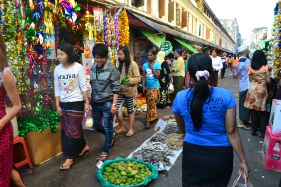 local market in Yangon, Myanmar
