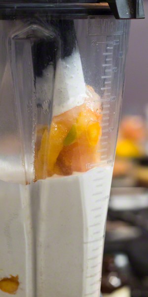 Homemade Peach Ice Cream in a VitaMix