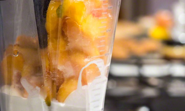 Homemade Peach Ice Cream in a VitaMix