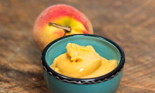 Homemade Peach Ice Cream in a VitaMix