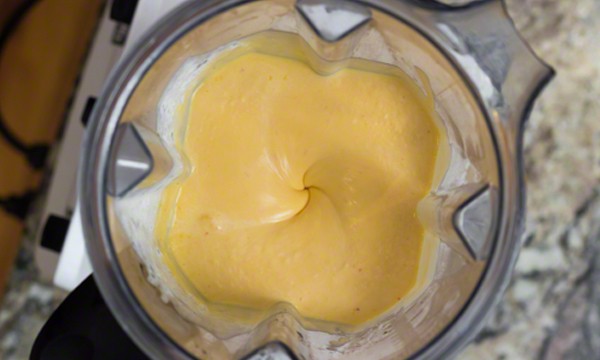 Homemade Peach Ice Cream in a VitaMix