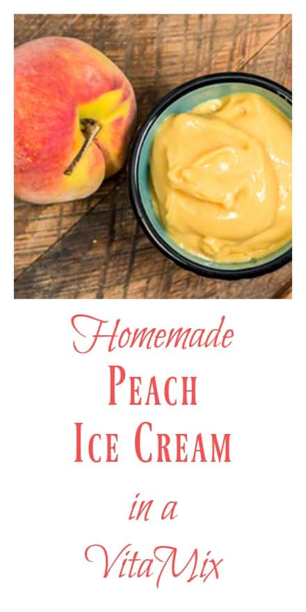 Homemade Peach Ice Cream in a VitaMix
